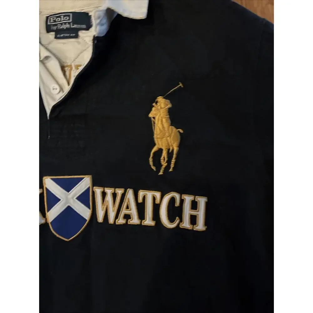Vintage 90s Polo Ralph Lauren Blackwatch Long Sleeve size XXL Black